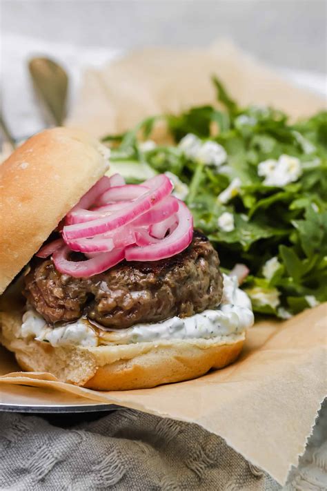 best-ever-lamb-burgers-recipe-with-yogurt-sauce-well image