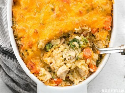 cheesy-chicken-vegetable-and-rice-casserole-budget image