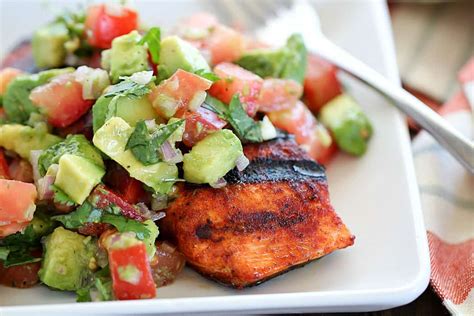 spicy-grilled-salmon-with-avocado-salsa-yummy image