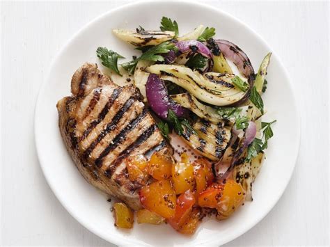 grilled-pork-with-nectarines-recipe-food-network image