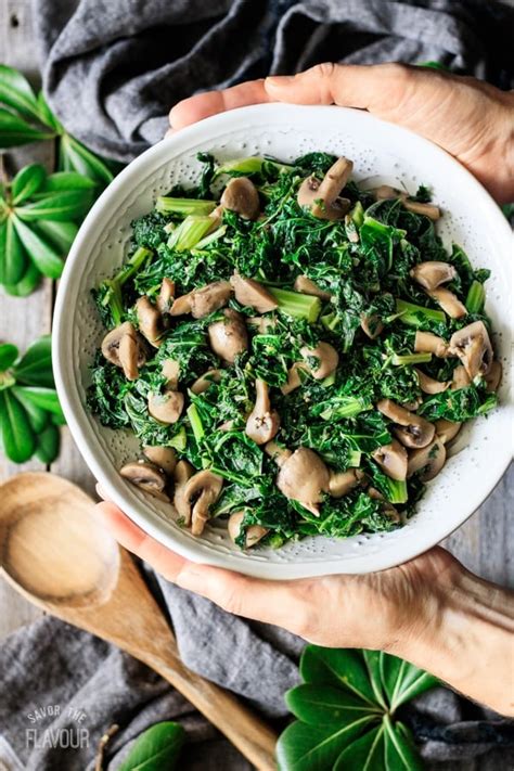 kale-with-mushrooms-savor-the-flavour image