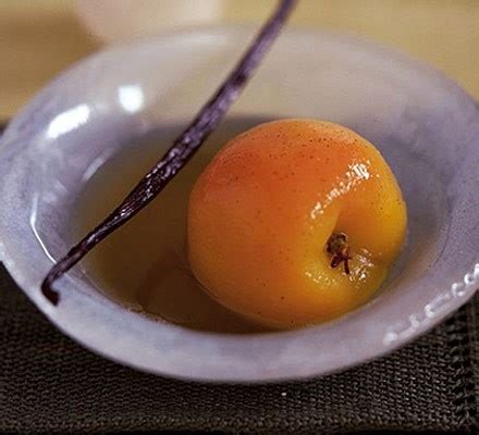 vanilla-poached-peaches-recipe-bbc-good-food image