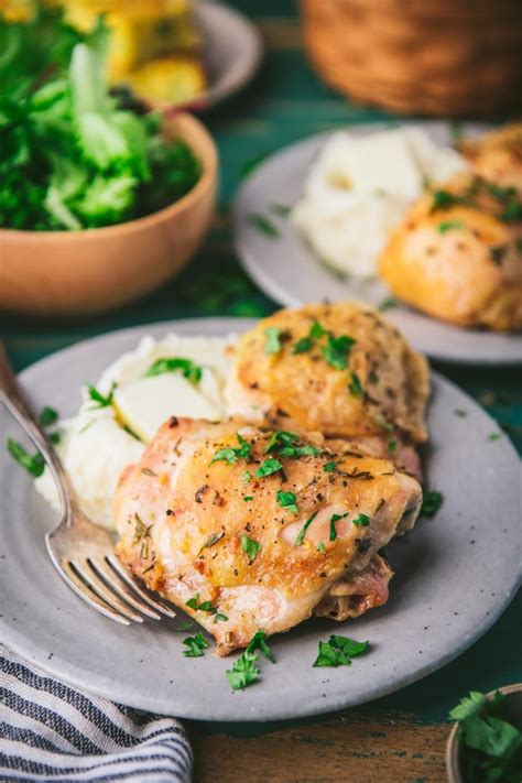 roasted-chicken-thighs-with-garlic-herbs-the image
