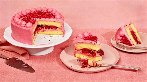 raspberry-cake-with-whipped-cream-filling-recipe-bon image