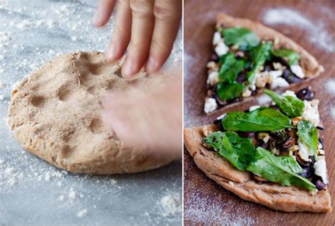 pizza-with-mushrooms-goat-cheese-arugula-and image