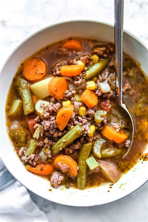 easy-hamburger-soup-with-vegetables-foodiecrushcom image