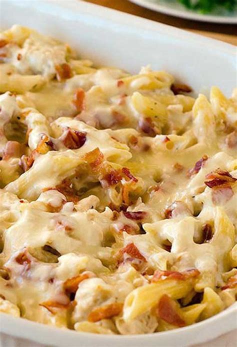 chicken-bacon-ranch-baked-penne-recipe-flavorite image