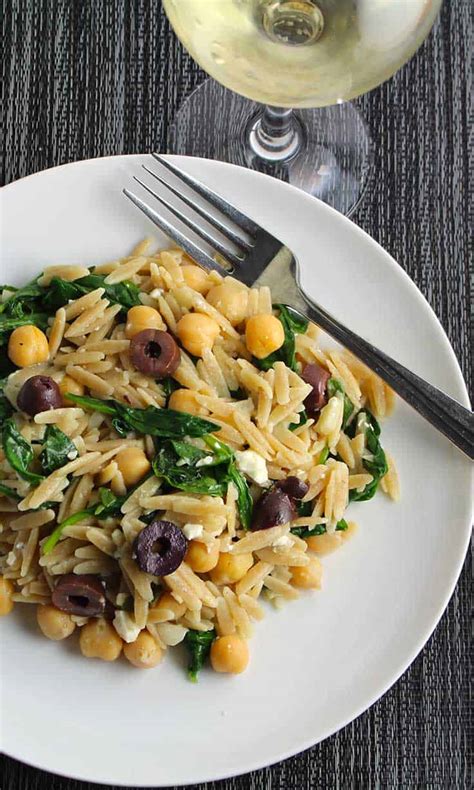 greek-orzo-with-spinach-olives-and-feta-cooking-chat image