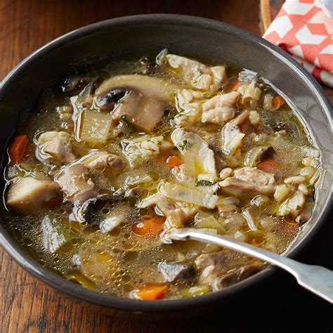 chicken-barley-mushroom-soup-eatingwell image