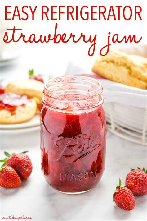 easy-strawberry-freezer-jam-the-busy image
