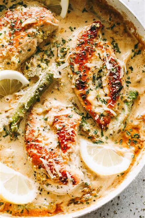 creamy-lemon-chicken-with-asparagus-one-skillet image