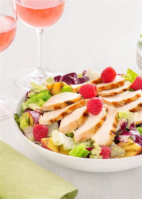 grilled-chicken-salad-with-peach-raspberry-vinaigrette image