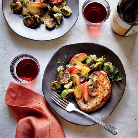 pork-chops-with-sauted-apples-and-brussels-sprouts image