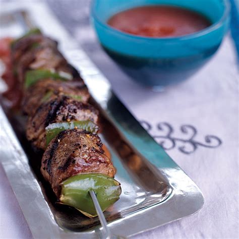 grilled-lamb-kebabs-with-smoky-tomato-sauce-food image