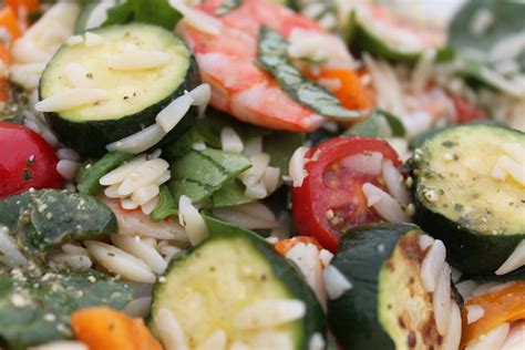 orzo-shrimp-and-summer-vegetable-salad-with-pesto image