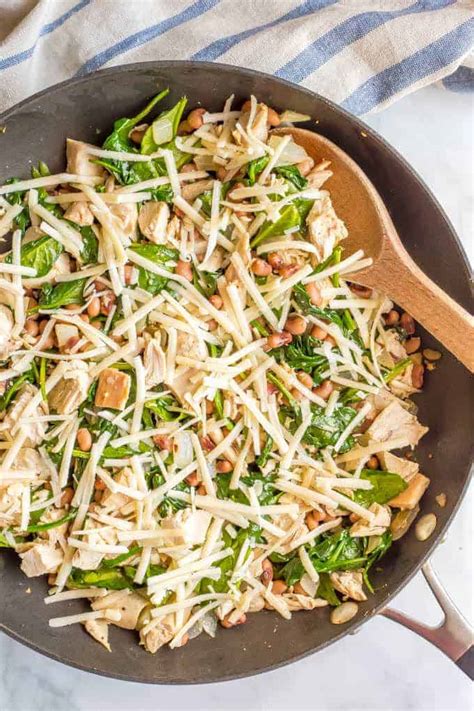 one-pot-low-carb-leftover-chicken-recipe-with-spinach image