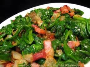 wilted-spinach-with-bacon-and-onion-quick-easy image