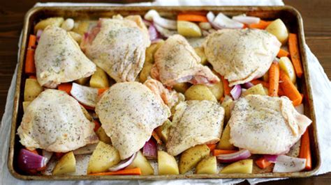 one-pan-crispy-chicken-thighs-with-roasted-vegetables image