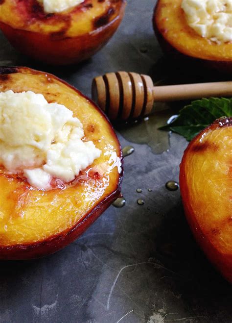roasted-peaches-with-goat-cheese-honey-feast image