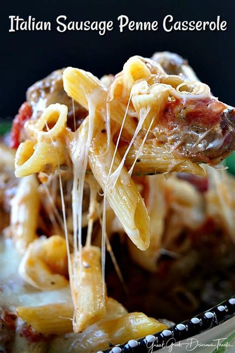 italian-sausage-penne-casserole-great-grub-delicious image
