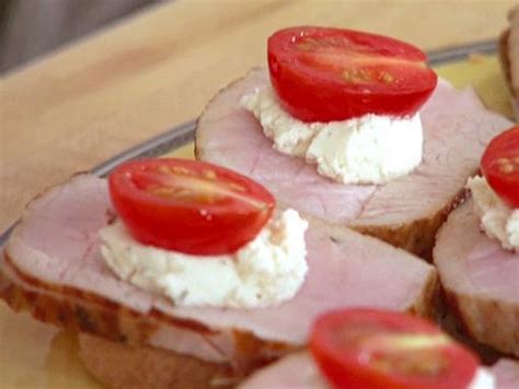 crostini-with-pork-tenderloin-and-herbed-cheese-food image