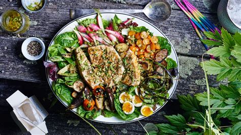 grilled-halibut-nioise-with-market-vegetables-bon image