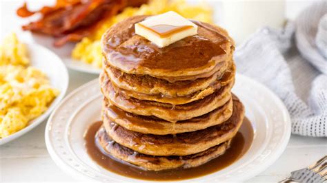healthy-whole-wheat-pancakes-the-stay-at-home-chef image