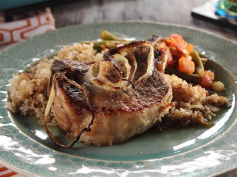 pork-chops-and-rice-recipe-trisha-yearwood-food image