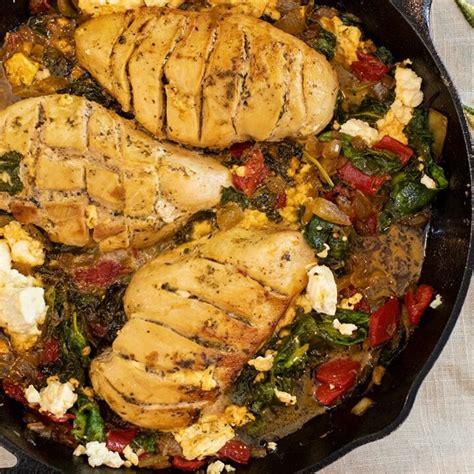 one-skillet-greek-chicken-recipe-with-spinach image