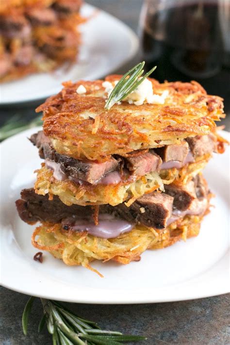 garlic-rosemary-steak-and-potato-stacks image