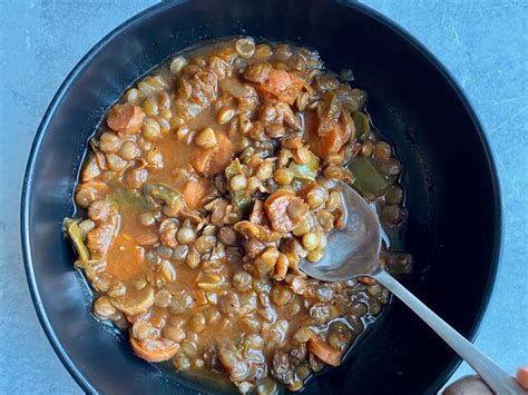 spicy-lentil-and-sausage-soup-recipe-vallery-lomas image
