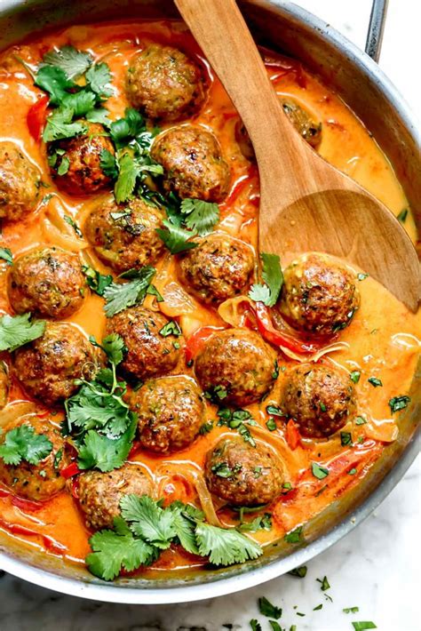 thai-turkey-meatballs-in-coconut-red-curry image