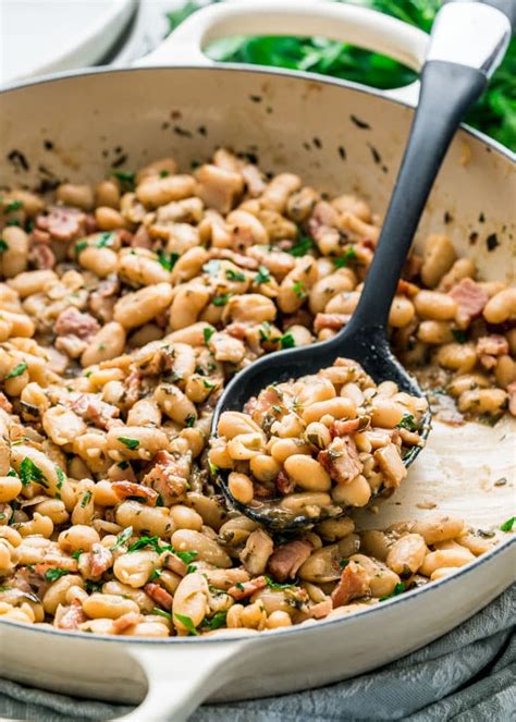 white-beans-with-bacon-and-herbs-jo-cooks image