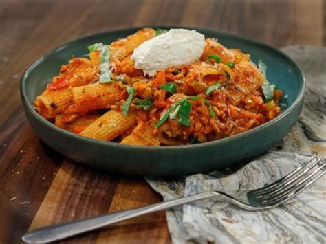 chicken-bolognese-with-rigatoni-recipe-food-network image