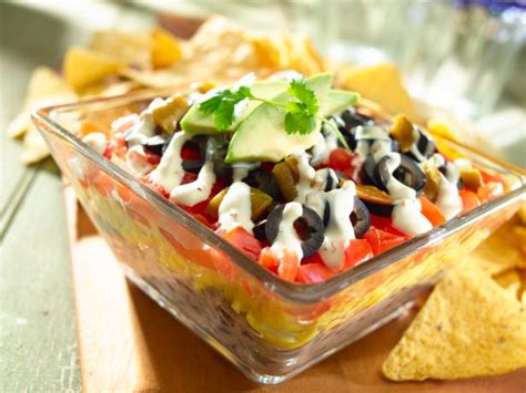 layered-guacamole-ranch-party-dip-recipe-food-network image