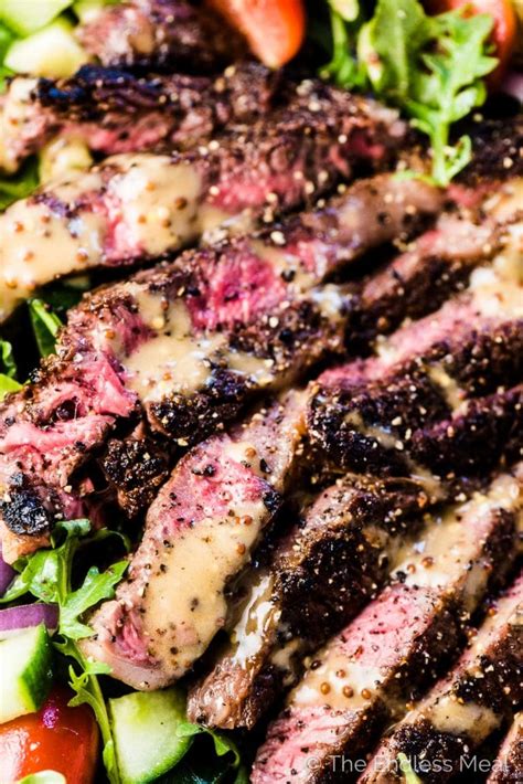 best-steak-salad-with-creamy-balsamic-vinaigrette image