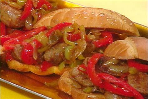 sausage-pepper-and-onion-hoagies-recipe-rachael image