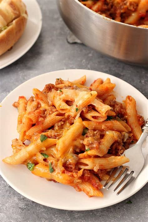 one-pot-cheesy-sausage-penne-recipe-crunchy image