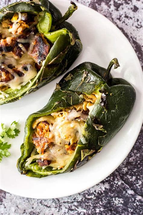 grilled-vegan-pork-stuffed-poblano-peppers image
