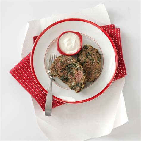 gyro-meat-loaf-with-tzatziki-sauce-taste-of-home image