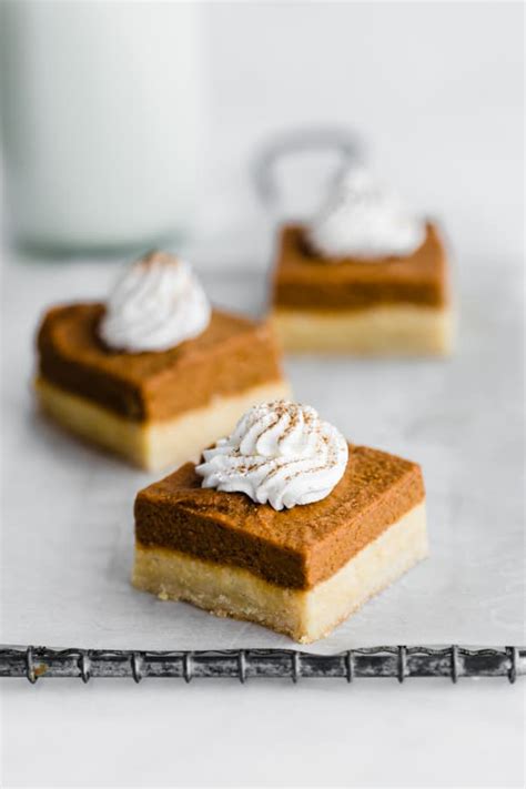 pumpkin-pie-bars-with-almond-cookie-crust-vegan-paleo image