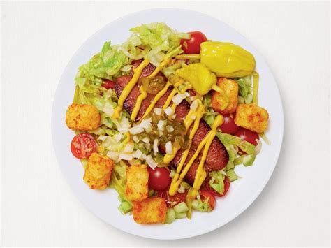 chicago-hot-dog-salad-recipe-food-network-kitchen image