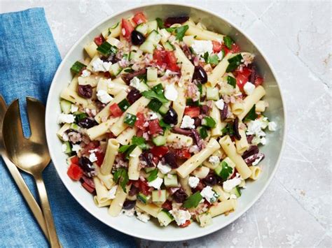 greek-pasta-salad-with-feta-and-olives-food-network image
