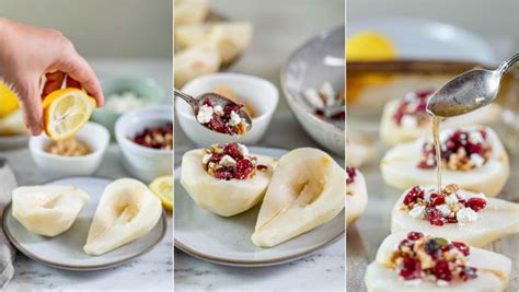 roasted-pears-with-cranberries-blue-cheese-and-walnuts image