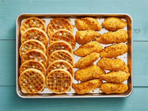 sheet-pan-chicken-and-waffles-recipe-food-network image