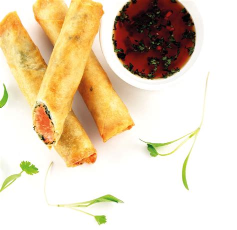 salmon-spring-rolls-with-citrussoy-dipping-sauce image