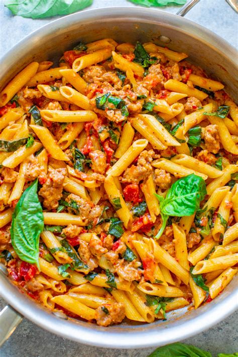 one-pot-italian-sausage-pasta-recipe-averie-cooks image