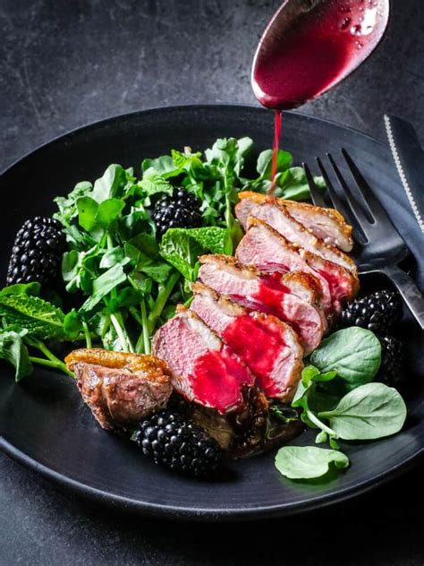 pan-seared-duck-breast-with-balsamic-blackberry-sauce image