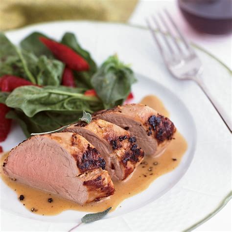 milk-braised-pork-tenderloin-with-spinach-and-strawberry image