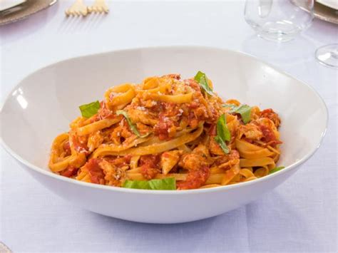 crab-and-cherry-tomato-fettuccine-food-network image